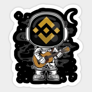 Astronaut Guitar Binance BNB Coin To The Moon Crypto Token Cryptocurrency Blockchain Wallet Birthday Gift For Men Women Kids Sticker